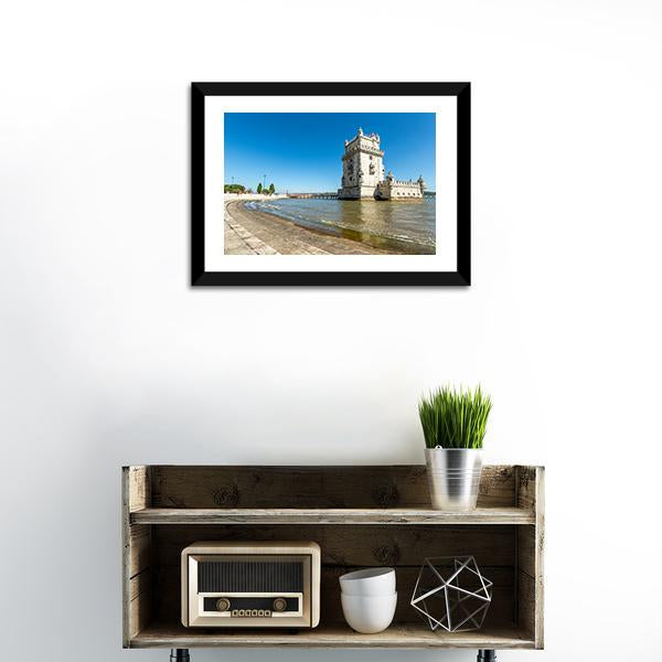 Belem Tower In Lisbon Panoramic Canvas Wall Art-1 Piece-36" x 12"-Tiaracle