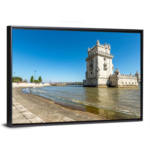 Belem Tower In Lisbon Panoramic Canvas Wall Art-1 Piece-36" x 12"-Tiaracle