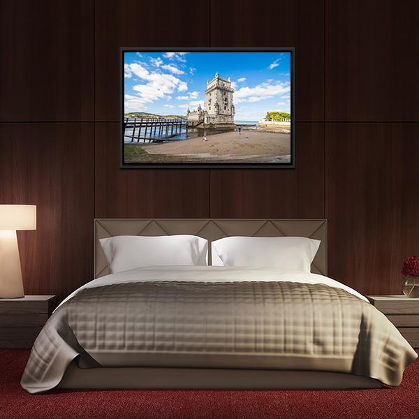 Belem Tower Portugal Panoramic Canvas Wall Art-1 Piece-36" x 12"-Tiaracle