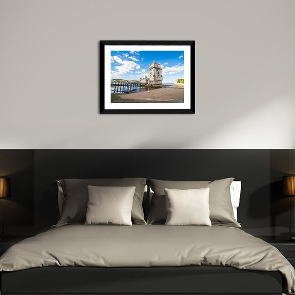Belem Tower Portugal Panoramic Canvas Wall Art-1 Piece-36" x 12"-Tiaracle