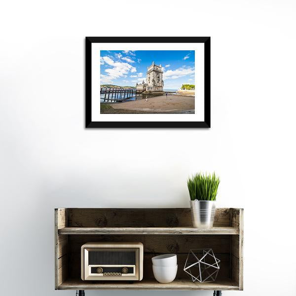 Belem Tower Portugal Panoramic Canvas Wall Art-1 Piece-36" x 12"-Tiaracle