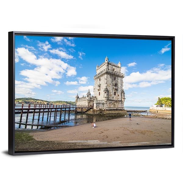 Belem Tower Portugal Vertical Canvas Wall Art-3 Vertical-Gallery Wrap-12" x 25"-Tiaracle
