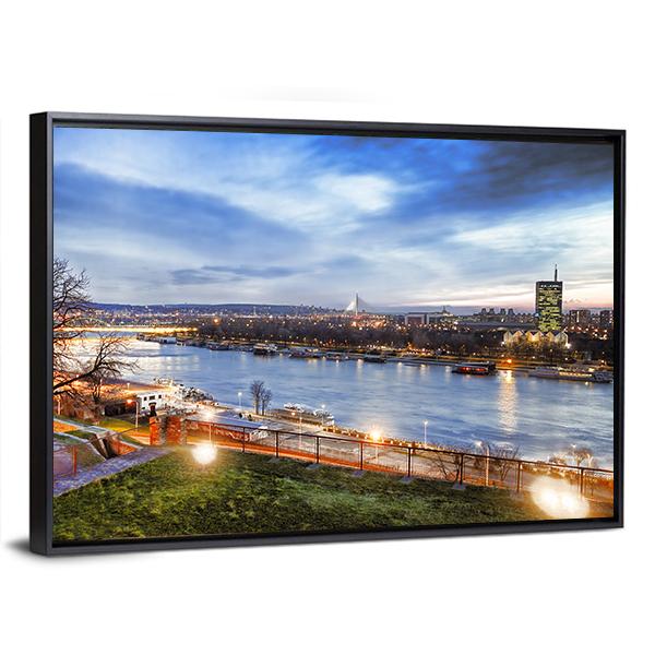 Belgrade City Serbia Canvas Wall Art-5 Horizontal-Gallery Wrap-22" x 12"-Tiaracle