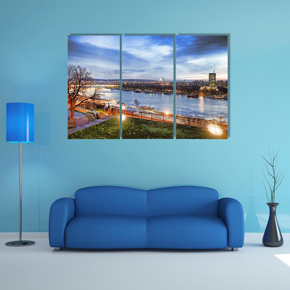 Belgrade City Serbia Canvas Wall Art-3 Horizontal-Gallery Wrap-37" x 24"-Tiaracle