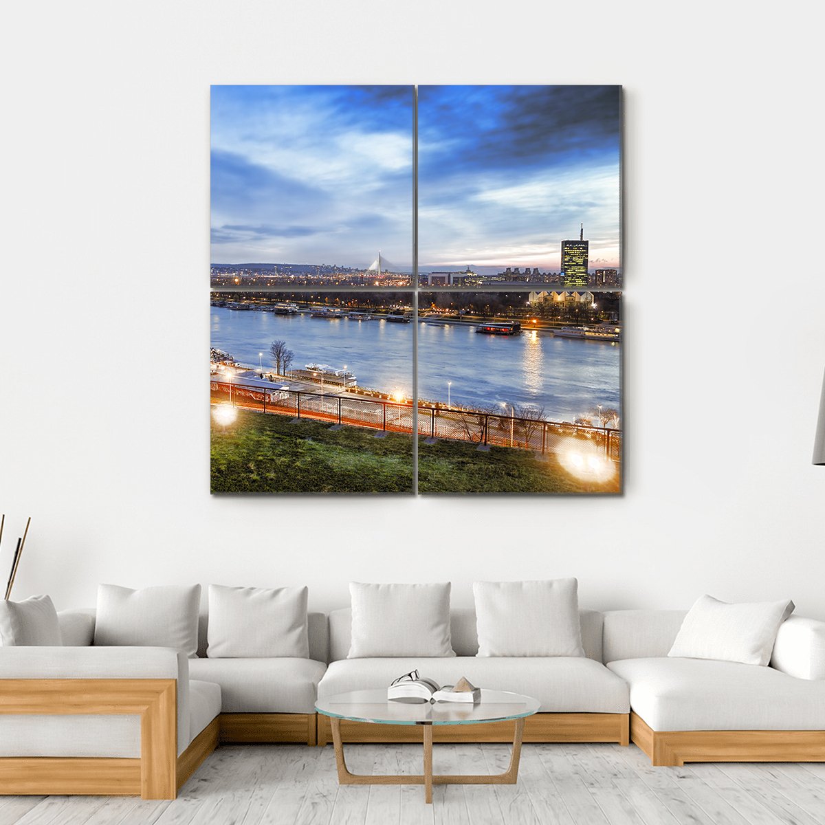 Belgrade City Serbia Canvas Wall Art-4 Square-Gallery Wrap-17" x 17"-Tiaracle