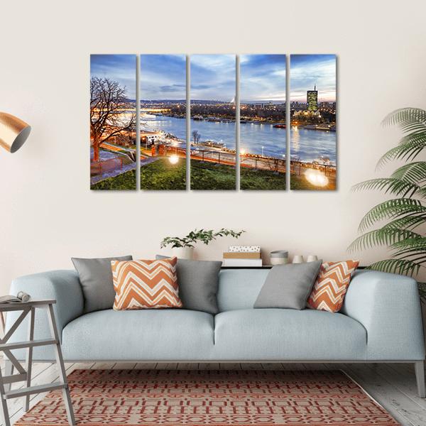 Belgrade City Serbia Canvas Wall Art-5 Horizontal-Gallery Wrap-22" x 12"-Tiaracle