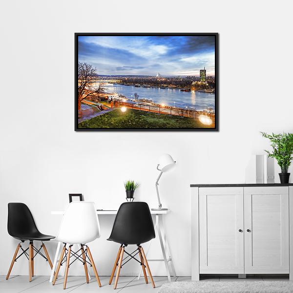 Belgrade City Serbia Panoramic Canvas Wall Art-1 Piece-36" x 12"-Tiaracle