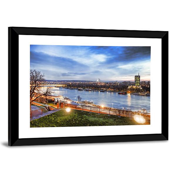 Belgrade City Serbia Panoramic Canvas Wall Art-1 Piece-36" x 12"-Tiaracle