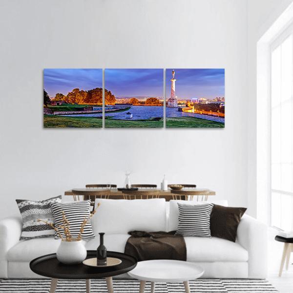 Belgrade Fortress Panoramic Canvas Wall Art-3 Piece-25" x 08"-Tiaracle