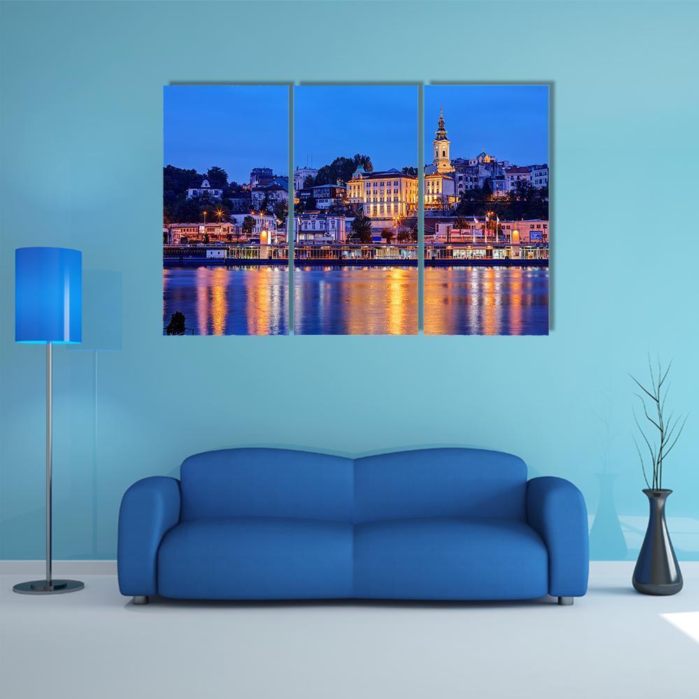 Belgrade With River Canvas Wall Art-3 Horizontal-Gallery Wrap-37" x 24"-Tiaracle