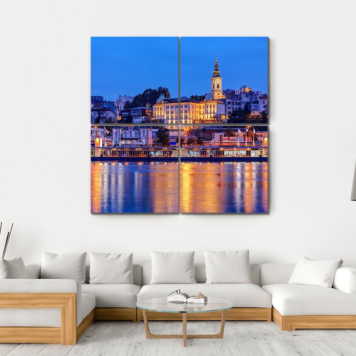 Belgrade With River Canvas Wall Art-4 Square-Gallery Wrap-17" x 17"-Tiaracle