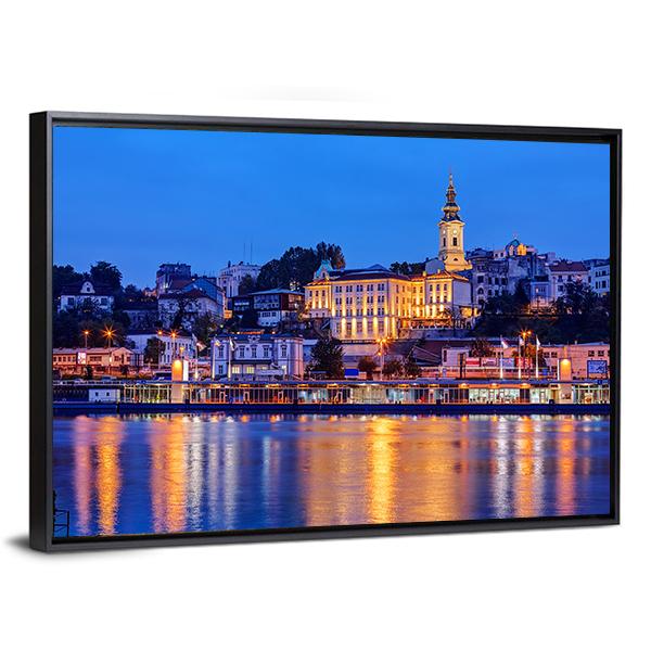 Belgrade With River Canvas Wall Art-3 Horizontal-Gallery Wrap-25" x 16"-Tiaracle