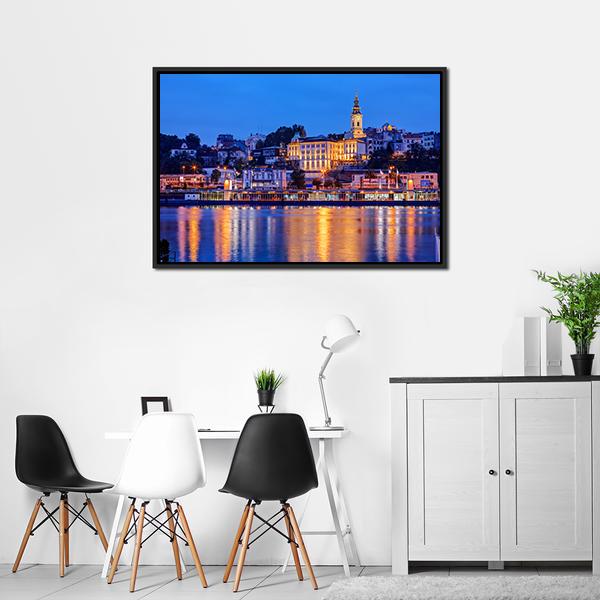 Belgrade With River Canvas Wall Art-3 Horizontal-Gallery Wrap-25" x 16"-Tiaracle