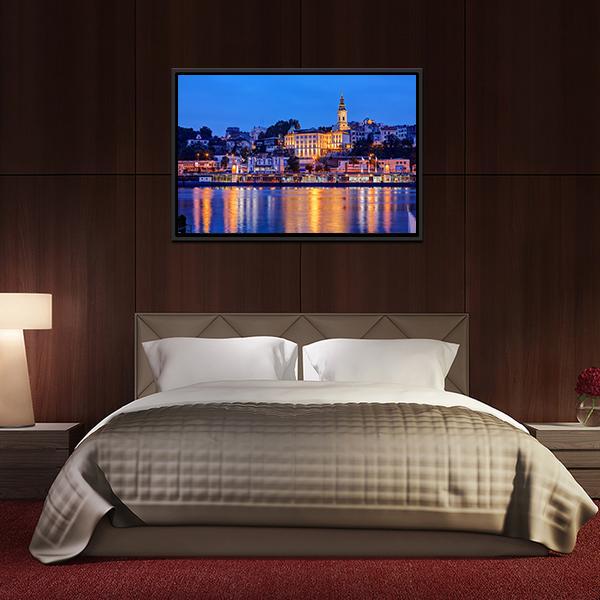 Belgrade With River Canvas Wall Art-3 Horizontal-Gallery Wrap-25" x 16"-Tiaracle