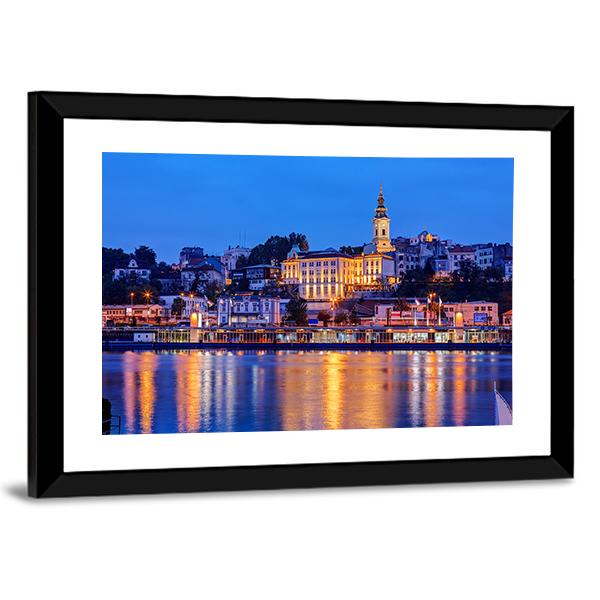 Belgrade With River Canvas Wall Art-3 Horizontal-Gallery Wrap-25" x 16"-Tiaracle