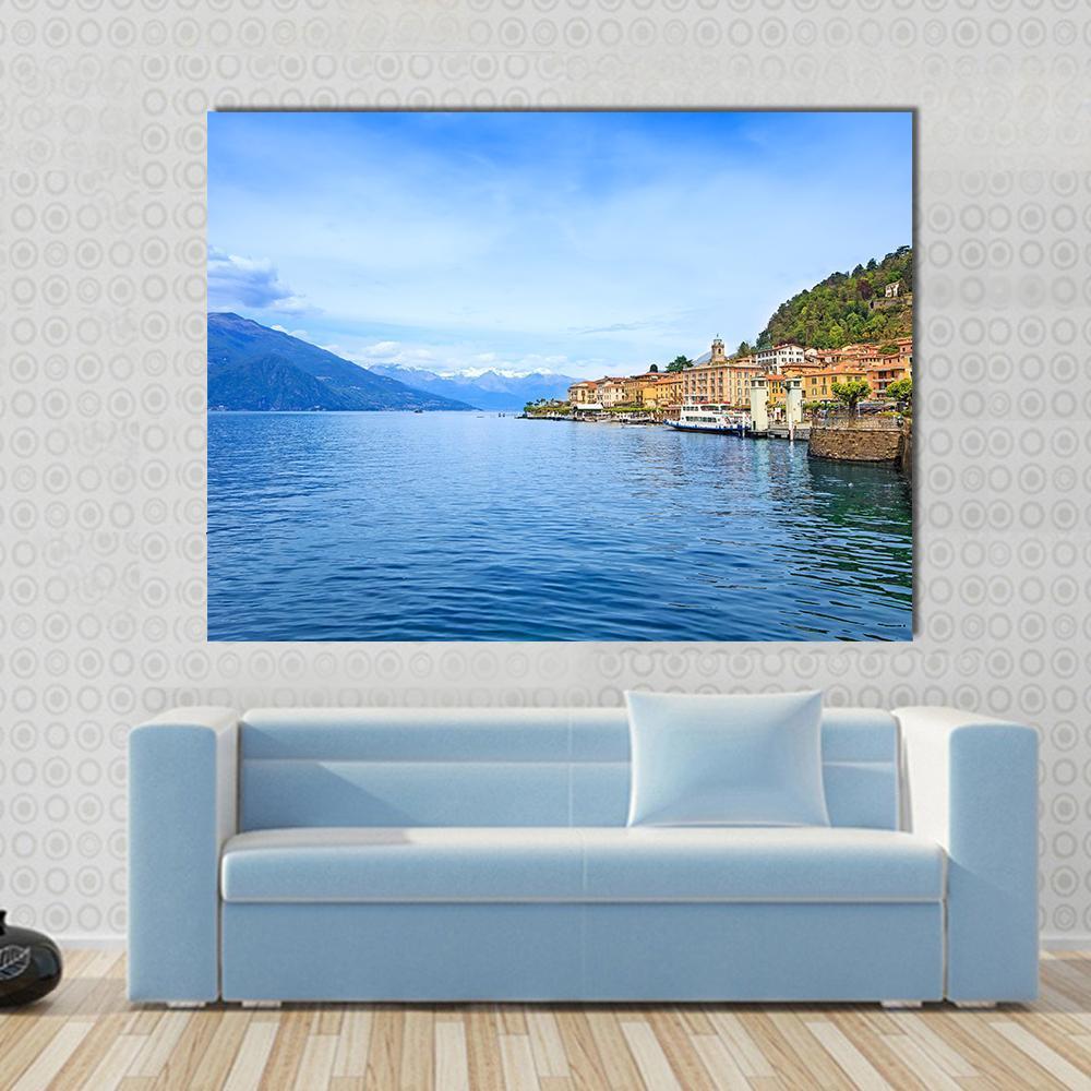 Bellagio Town With Como Lake Canvas Wall Art-1 Piece-Gallery Wrap-48" x 32"-Tiaracle
