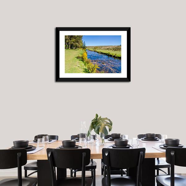 Bellever Forest &amp; Dart River Canvas Wall Art-3 Horizontal-Gallery Wrap-25" x 16"-Tiaracle