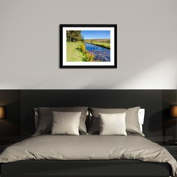 Bellever Forest &amp; Dart River Canvas Wall Art-3 Horizontal-Gallery Wrap-25" x 16"-Tiaracle
