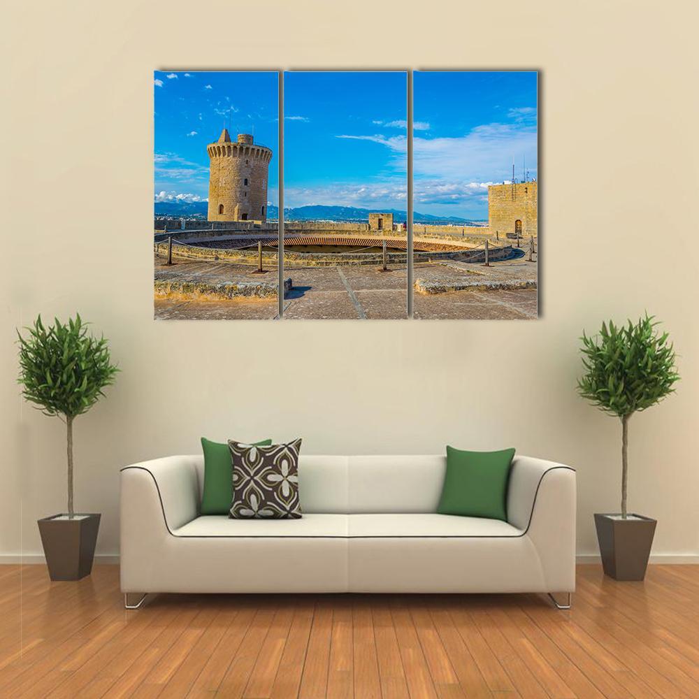 Bellver Castle Spain Canvas Wall Art-3 Horizontal-Gallery Wrap-37" x 24"-Tiaracle