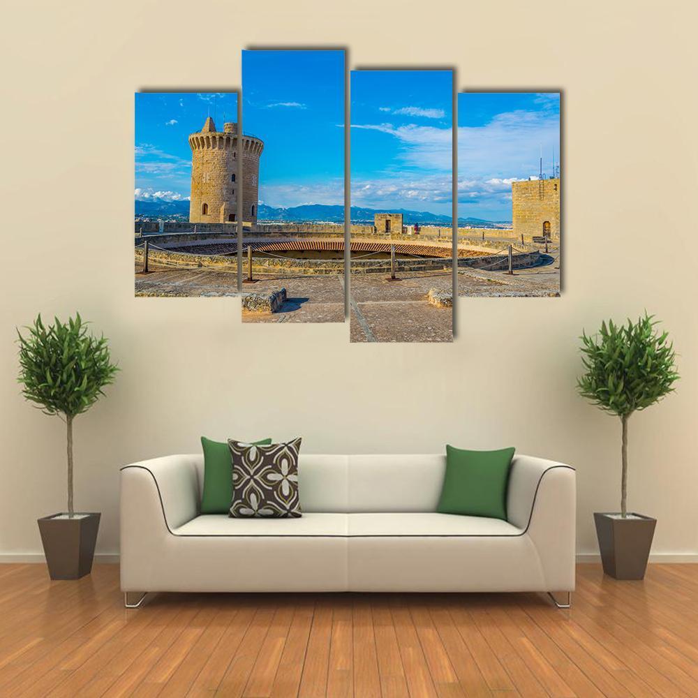 Bellver Castle Spain Canvas Wall Art-4 Pop-Gallery Wrap-50" x 32"-Tiaracle