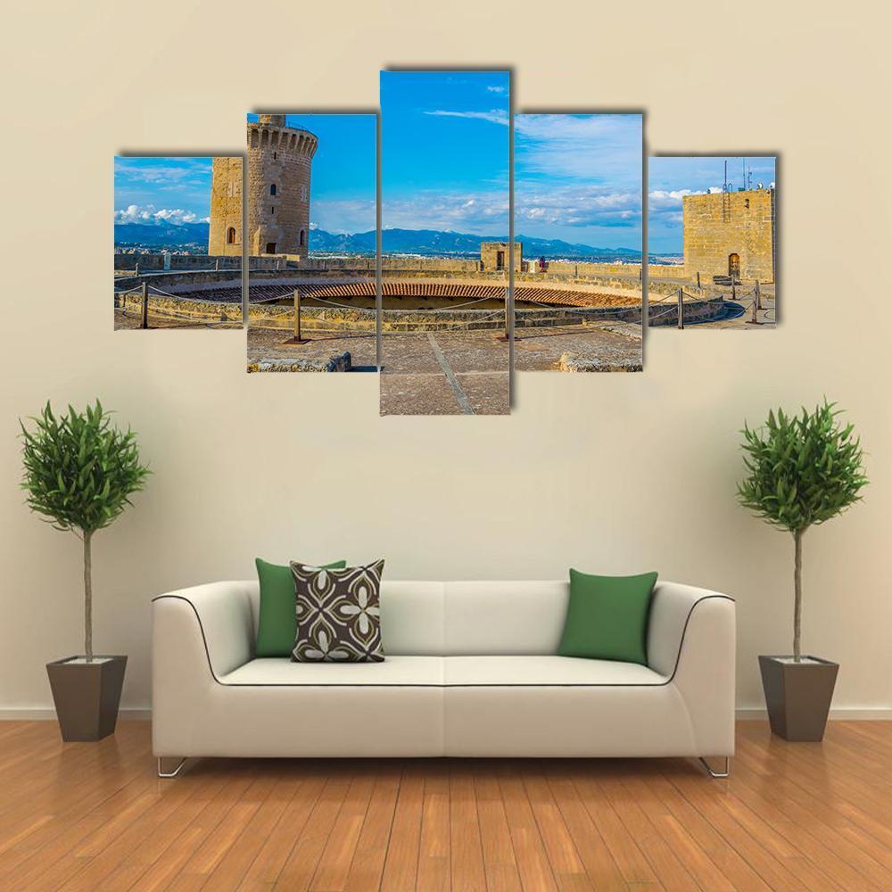 Bellver Castle Spain Canvas Wall Art-5 Star-Gallery Wrap-62" x 32"-Tiaracle