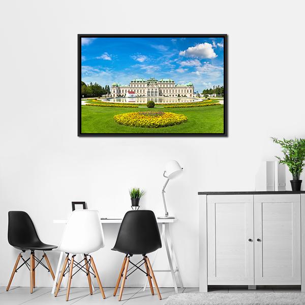 Belvedere Museum Austria Panoramic Canvas Wall Art-1 Piece-36" x 12"-Tiaracle