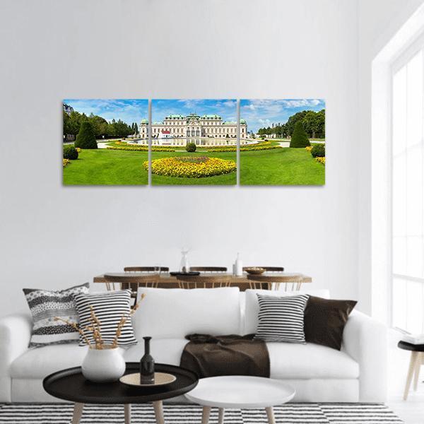 Belvedere Museum Austria Panoramic Canvas Wall Art-3 Piece-25" x 08"-Tiaracle