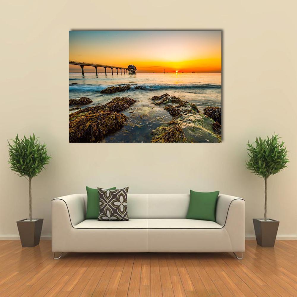 Bembridge Ledge Isle Of Wight Canvas Wall Art-1 Piece-Gallery Wrap-48" x 32"-Tiaracle