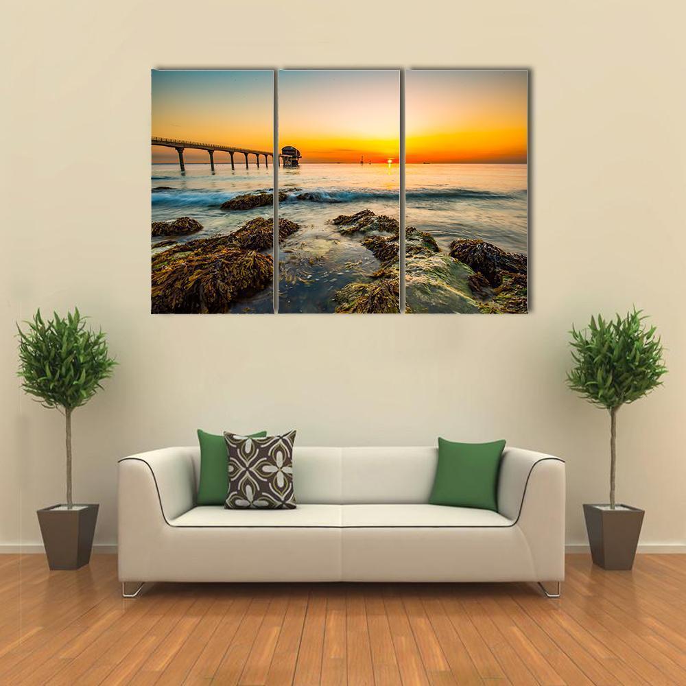 Bembridge Ledge Isle Of Wight Canvas Wall Art-3 Horizontal-Gallery Wrap-37" x 24"-Tiaracle