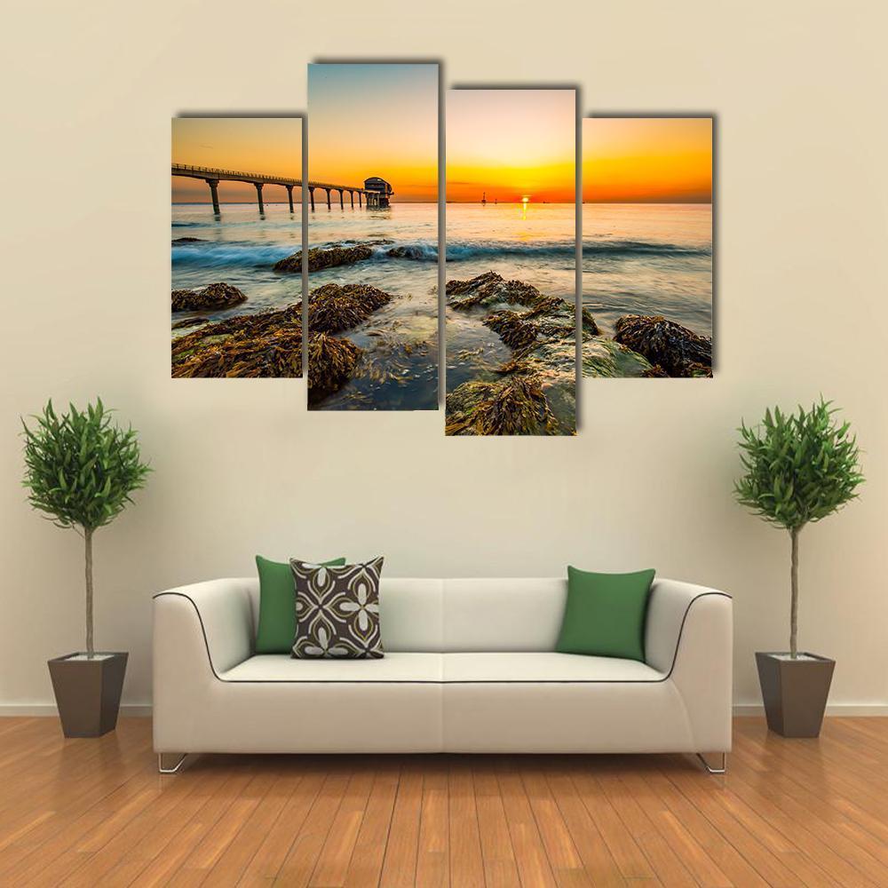 Bembridge Ledge Isle Of Wight Canvas Wall Art-4 Pop-Gallery Wrap-50" x 32"-Tiaracle