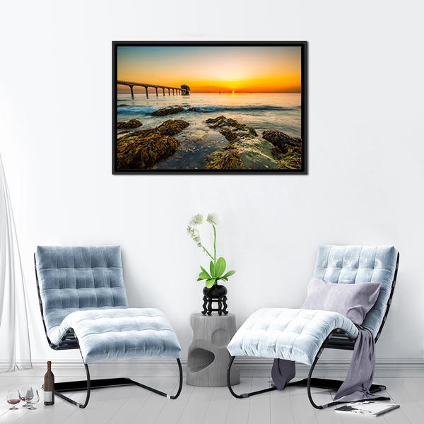 Bembridge Ledge Isle Of Wight Canvas Wall Art-3 Horizontal-Gallery Wrap-25" x 16"-Tiaracle