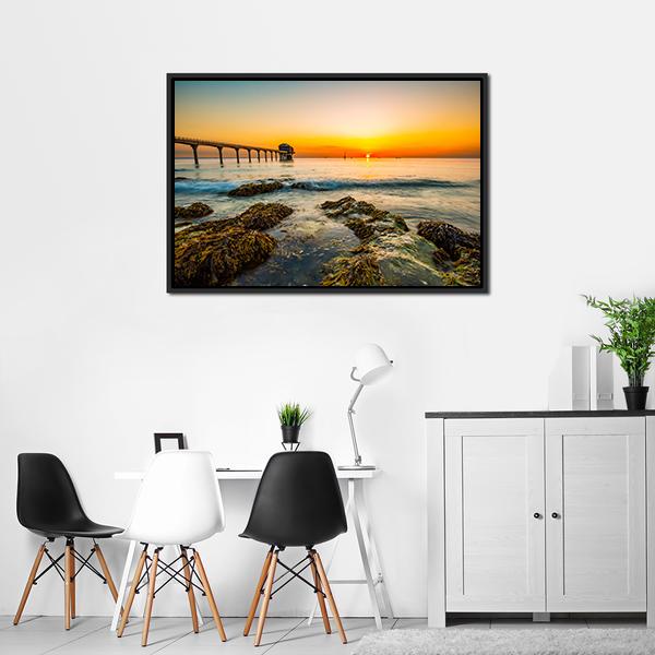 Bembridge Ledge Isle Of Wight Canvas Wall Art-3 Horizontal-Gallery Wrap-25" x 16"-Tiaracle