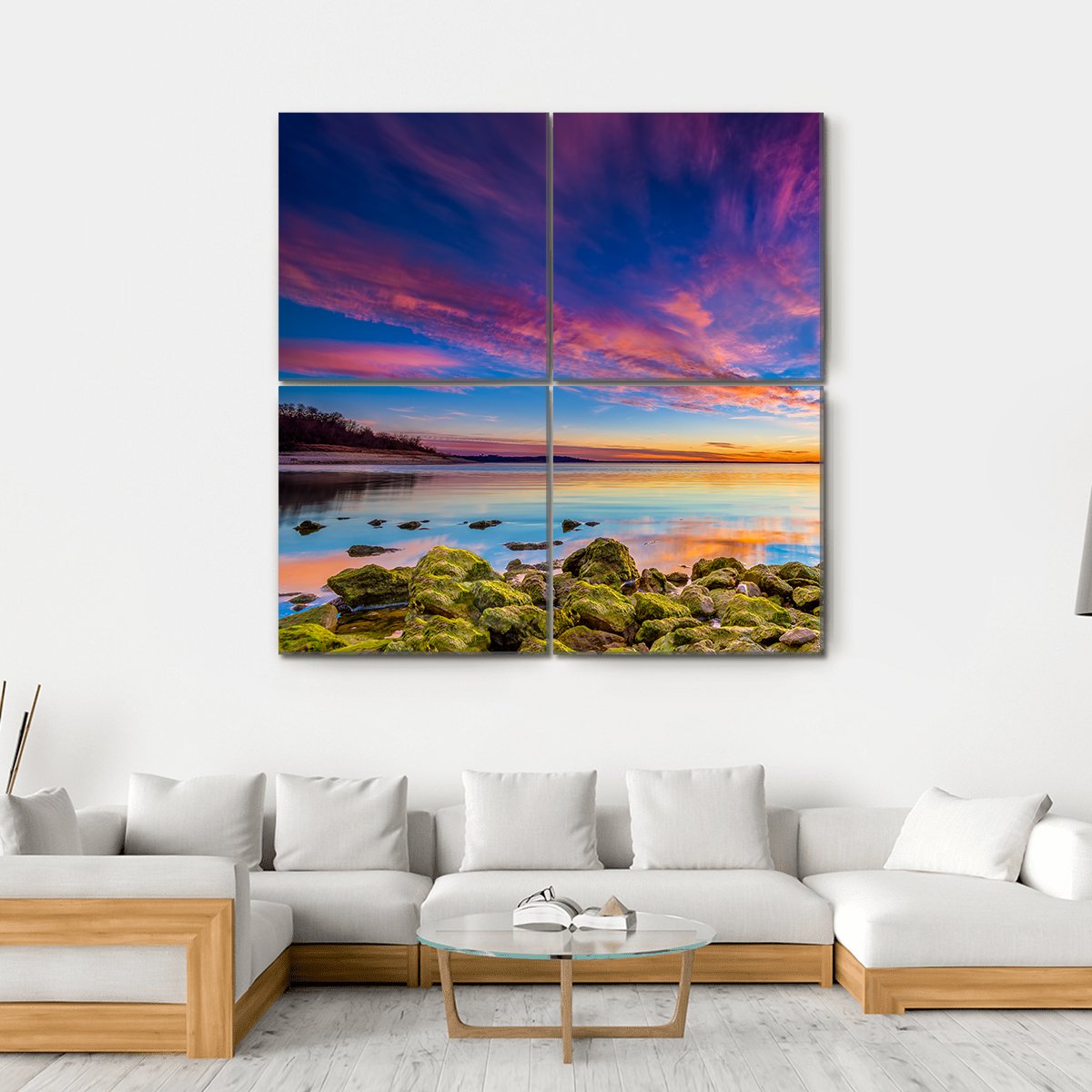 Benbrook Lake Canvas Wall Art-4 Square-Gallery Wrap-17" x 17"-Tiaracle