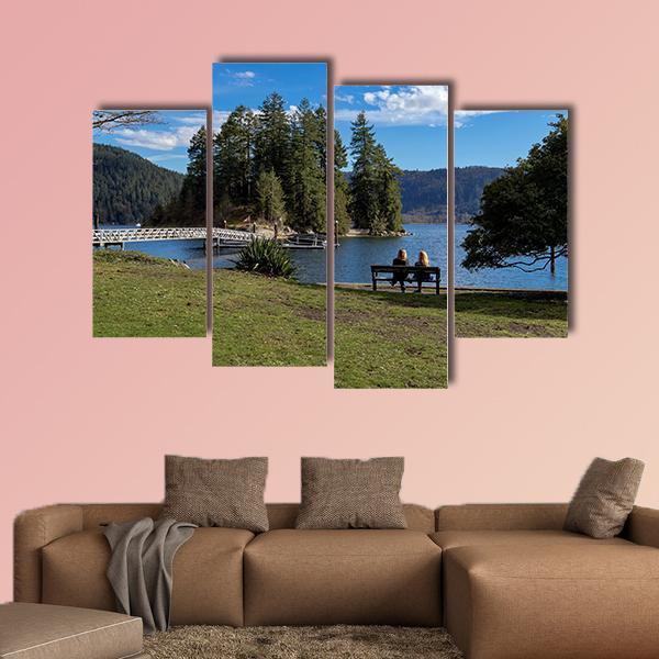 Pier Of Deep Cove Canada Canvas Wall Art-4 Pop-Gallery Wrap-50" x 32"-Tiaracle