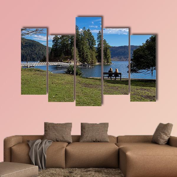 Pier Of Deep Cove Canada Canvas Wall Art-5 Pop-Gallery Wrap-47" x 32"-Tiaracle