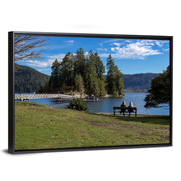 Pier Of Deep Cove Canada Canvas Wall Art-3 Horizontal-Gallery Wrap-25" x 16"-Tiaracle