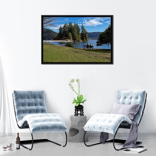 Pier Of Deep Cove Canada Canvas Wall Art-3 Horizontal-Gallery Wrap-25" x 16"-Tiaracle