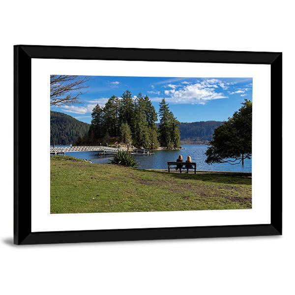 Pier Of Deep Cove Canada Canvas Wall Art-3 Horizontal-Gallery Wrap-25" x 16"-Tiaracle