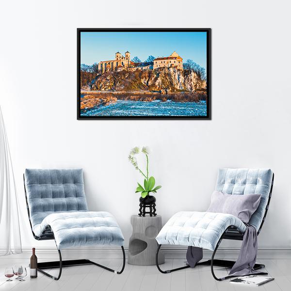 Benedictine Monastery In Tyniec Canvas Wall Art-3 Horizontal-Gallery Wrap-25" x 16"-Tiaracle