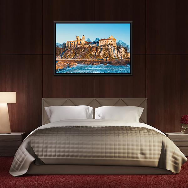Benedictine Monastery In Tyniec Canvas Wall Art-3 Horizontal-Gallery Wrap-25" x 16"-Tiaracle