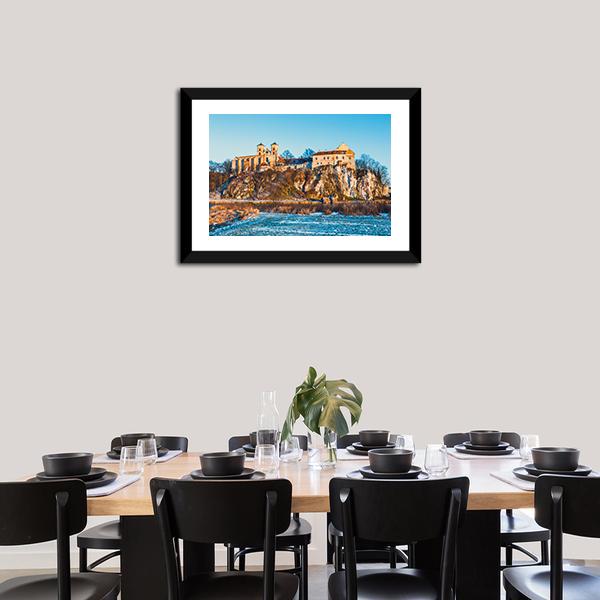 Benedictine Monastery In Tyniec Canvas Wall Art-3 Horizontal-Gallery Wrap-25" x 16"-Tiaracle