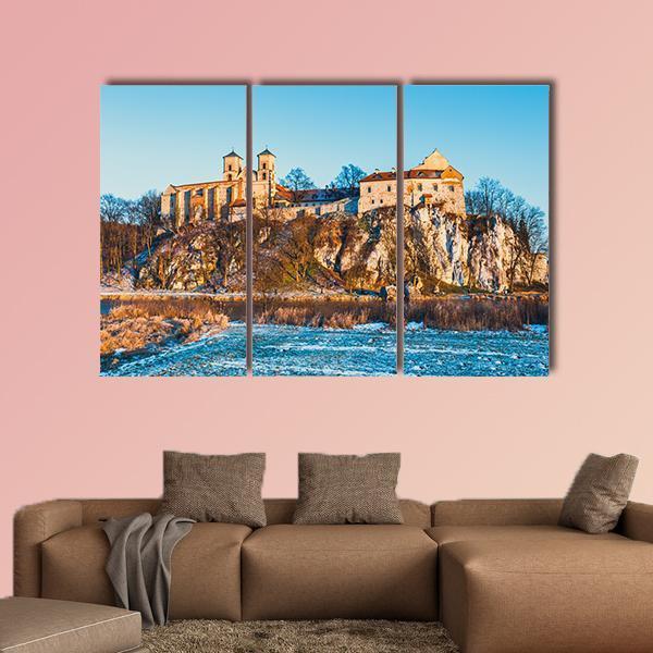 Benedictine Monastery In Tyniec Canvas Wall Art-3 Horizontal-Gallery Wrap-25" x 16"-Tiaracle