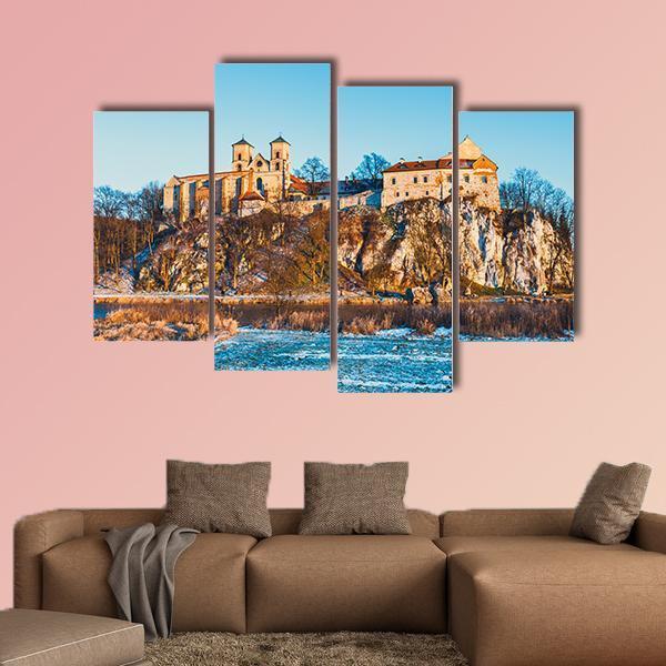 Benedictine Monastery In Tyniec Canvas Wall Art-4 Pop-Gallery Wrap-50" x 32"-Tiaracle