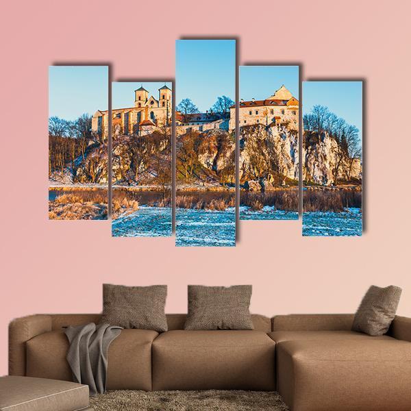Benedictine Monastery In Tyniec Canvas Wall Art-5 Pop-Gallery Wrap-47" x 32"-Tiaracle