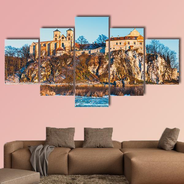 Benedictine Monastery In Tyniec Canvas Wall Art-5 Star-Gallery Wrap-62" x 32"-Tiaracle