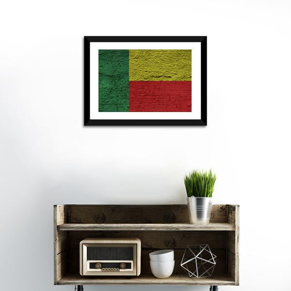 Benin Flag Canvas Wall Art-1 Piece-Framed Print-20" x 16"-Tiaracle