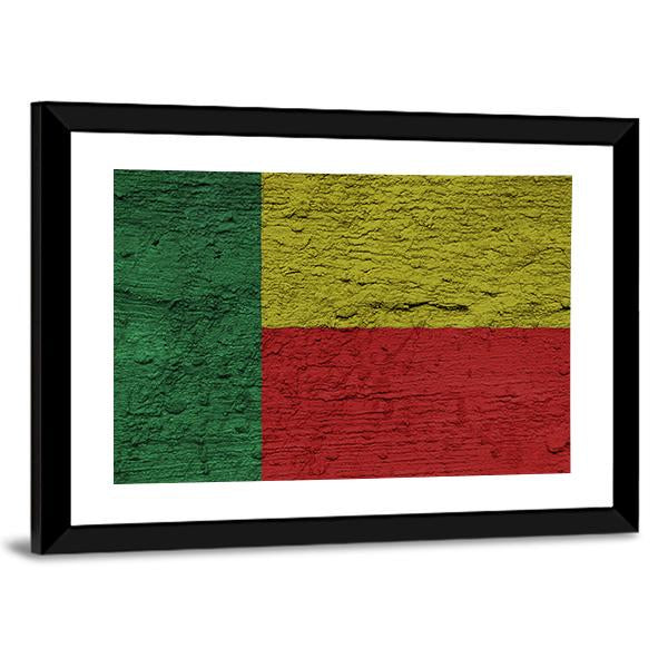 Benin Flag Canvas Wall Art-3 Horizontal-Gallery Wrap-25" x 16"-Tiaracle
