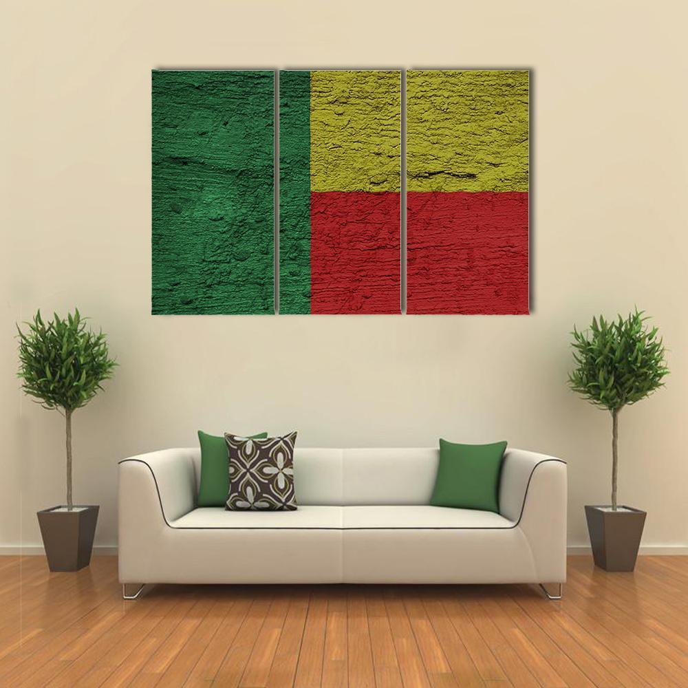 Benin Flag Canvas Wall Art-3 Horizontal-Gallery Wrap-37" x 24"-Tiaracle