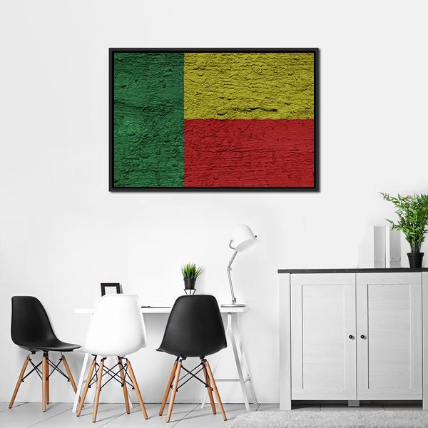 Benin Flag Panoramic Canvas Wall Art-1 Piece-36" x 12"-Tiaracle