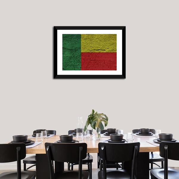 Benin Flag Panoramic Canvas Wall Art-1 Piece-36" x 12"-Tiaracle